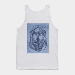 Jesus Christ face ink illustration Tank Top